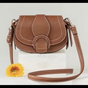 Rachel Zoe Brown Leather Crossbody Saddle Bag
